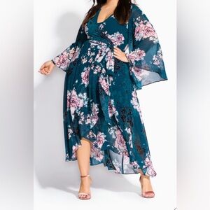 City Chic maxi wrap dress